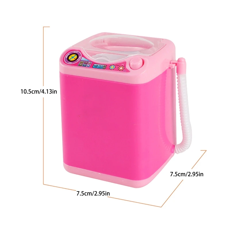 Children Cleaning Washing Machine Toys 4&rsquo;&rsquo; Simulated Mini Washing Machine Laundry Machine Girls Make Up Sponge Washer Interactive Educational Housekeeping Toy