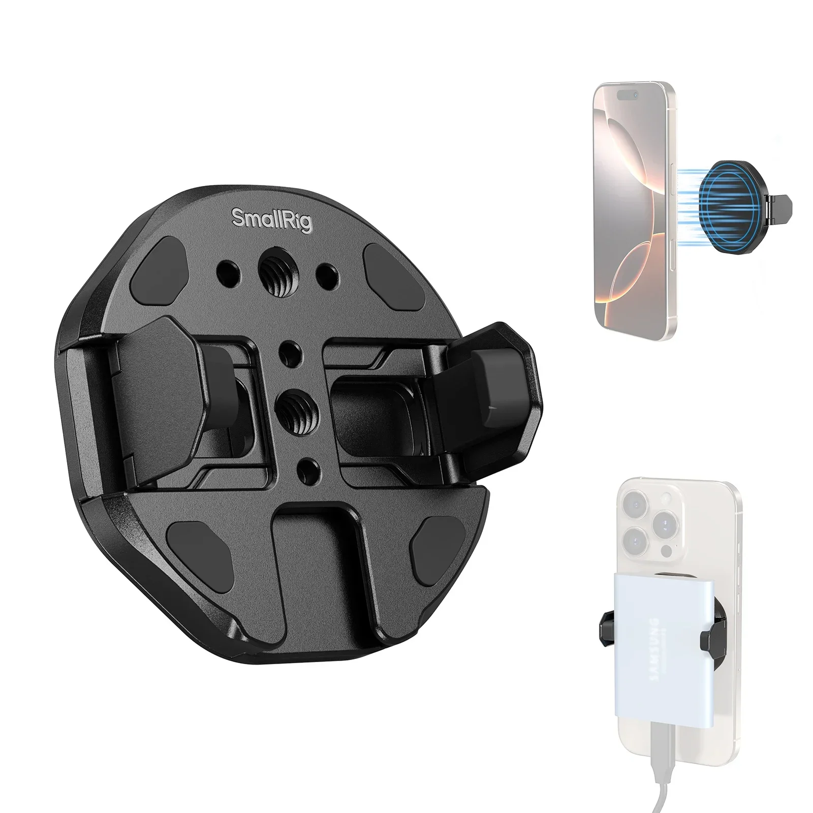 SmallRig Magnetic SSD Holder for MagSafe, Attachable Phone Clamp for External SS