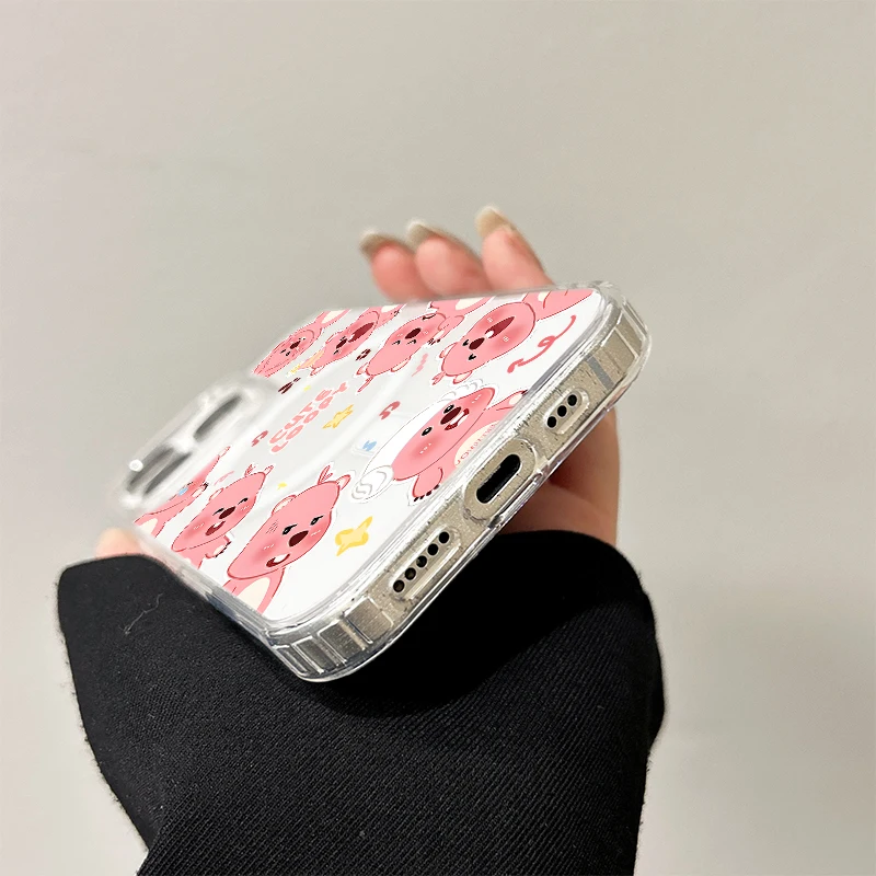 Lovely Loopy Magnetic Wireless Charging Case - Transparent Silicone Edge Cover