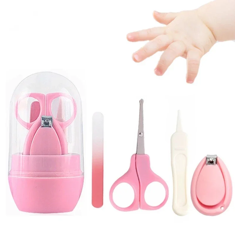 

4 Pcs/Set Baby Nail Trimmer Manicure Tools Scissors Tweezers Clipper Nail File Newborns Infant Baby Care With Storage Box