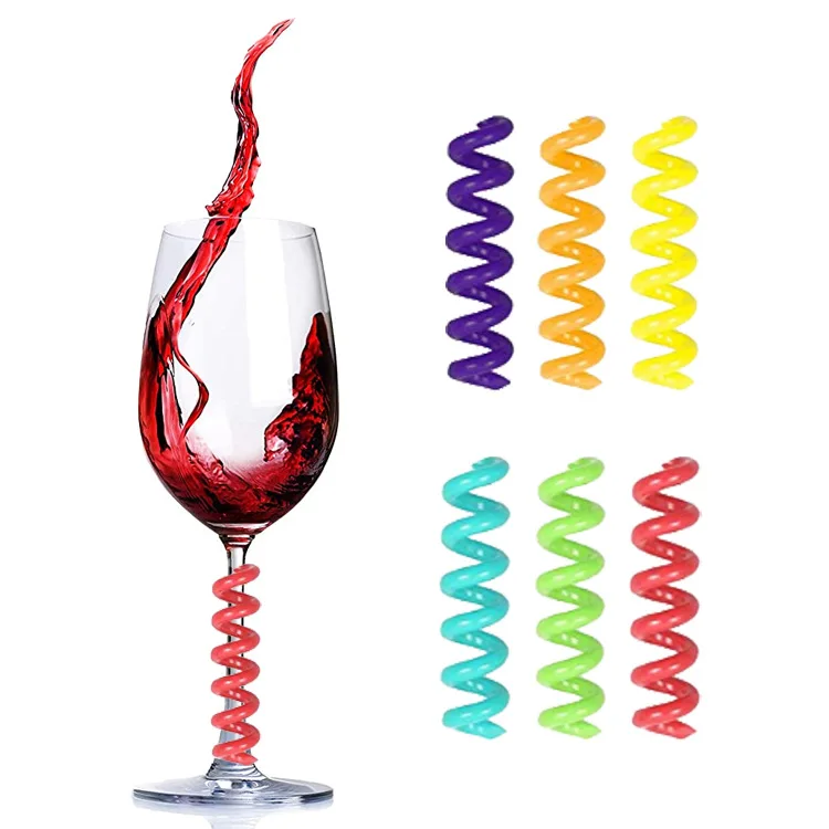 12pcs/set Creative Silicone Wine Glass Markers Colorful Reusable Cup Tags for Party Wedding Non-Slip Drink Identifiers