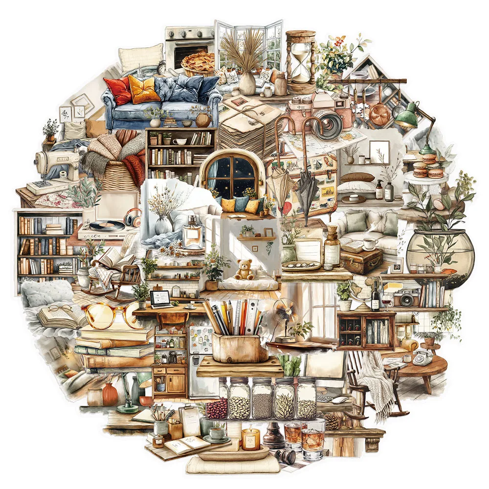 Home Art Theme Decorative Sticker Set (50 PCS)