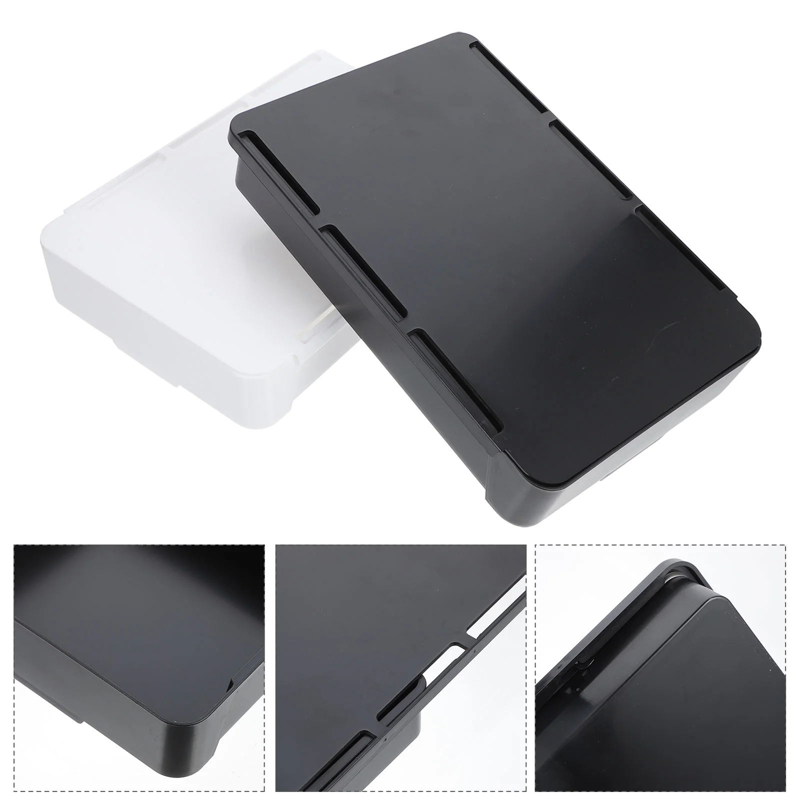 

2 Pcs Pencil Case Drawer Storage Box Office Drawers Stackable Tray Abs Invisible