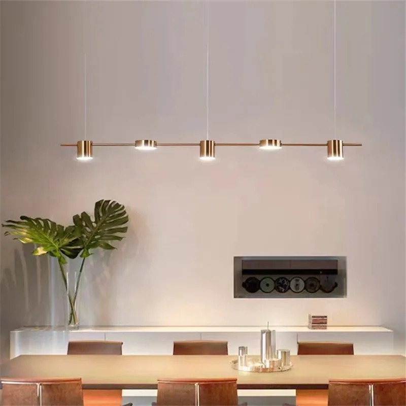 

Nordic gold chandelier LED Vintage Remote Dimming minimalist light for Kitchen Dining Room Living Room Study Loft office light