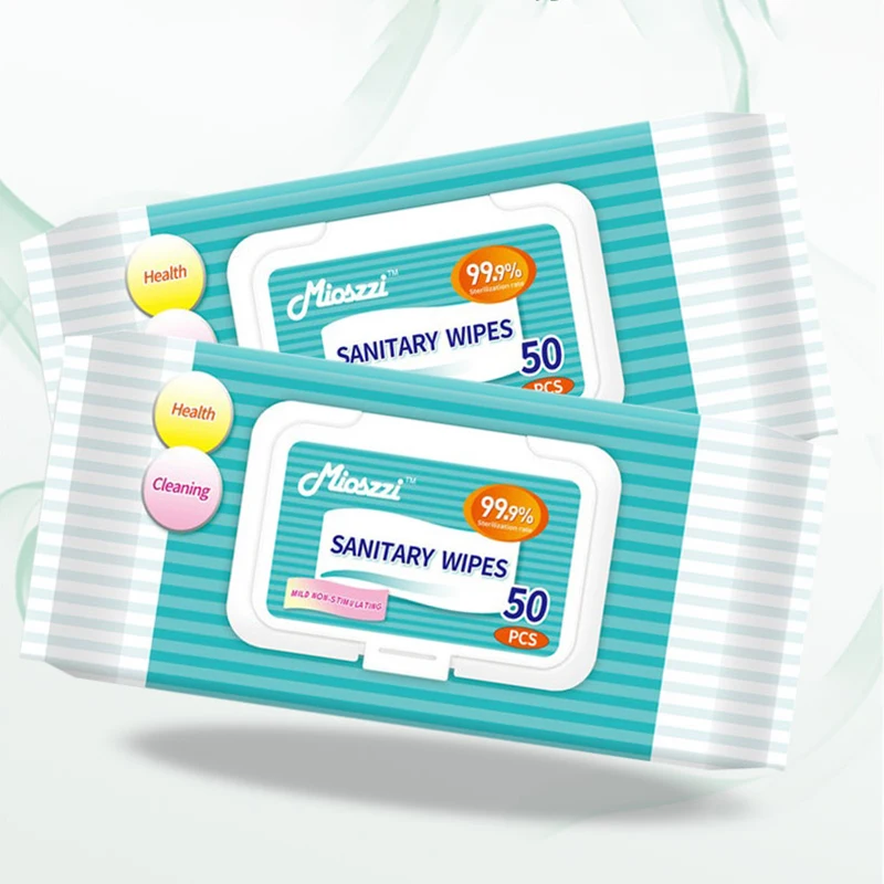 50pcs Sanitary Cleaning Wet Wipes