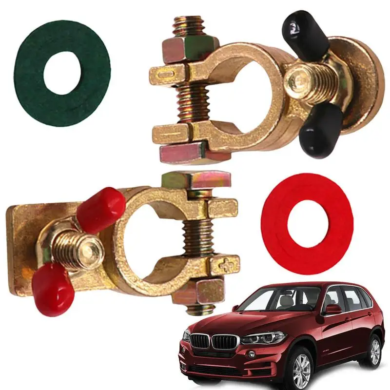 2 Pcs Car Battery Terminal Batteries Post Connectors Positive And