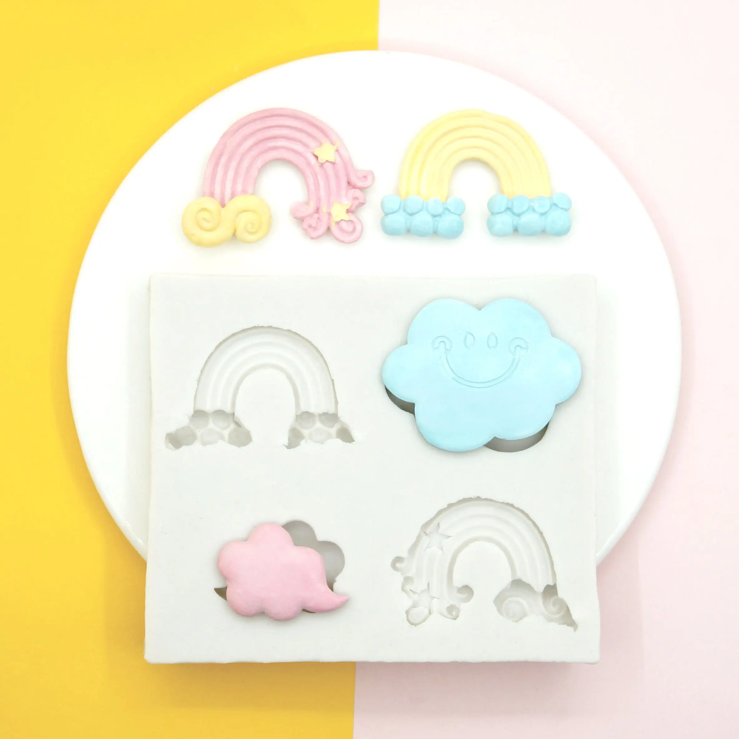 

Rainbow Shape Baking Tool Fondant Chocolate Mold DIY Cake Dessert Decorating Mold Sugarcraft Resin Clay Resin Candle Mold