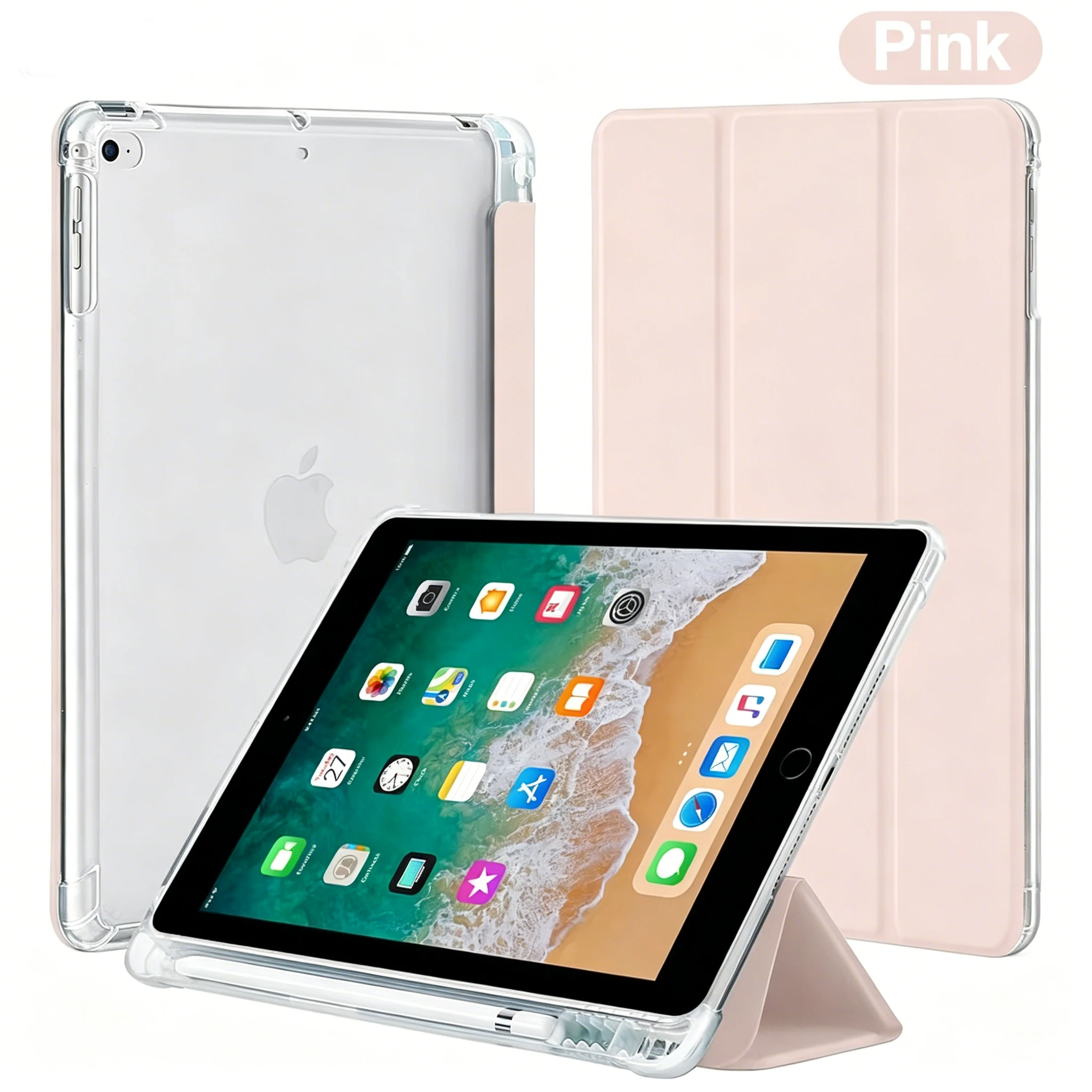 Lightweight Protective iPad Case with Stylus Holder - Soft TPU Cover