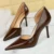 Shoes Women 8 Cm Patent Leather Design Women Pumps Pointed Side Hollow Retro High Heels Stilettos Sexy Party Shoes 43