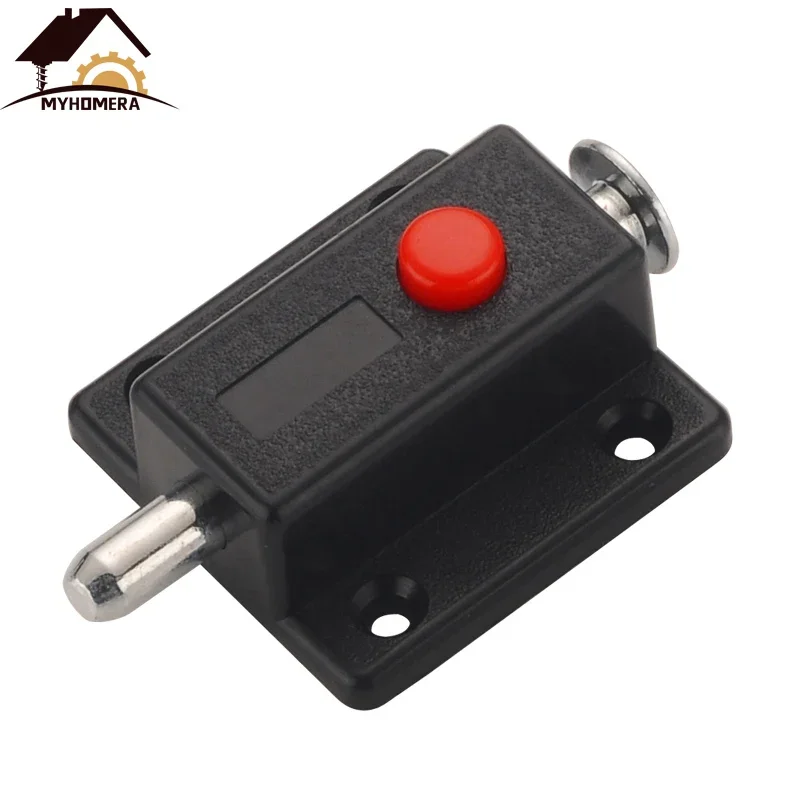 Door Latch Door Lock Cylinder Door Bolts Latch Lock Door Window Cabinet Cupboard Slide Locker Home Safety Push Button Spring Automatic Bolt Hardware DIY