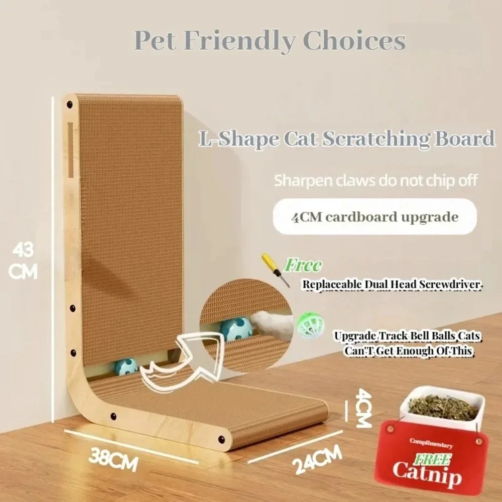 Cat Scratch Board Wooden Wear-resistant and Scratch-resistant Cat Toys Furniture