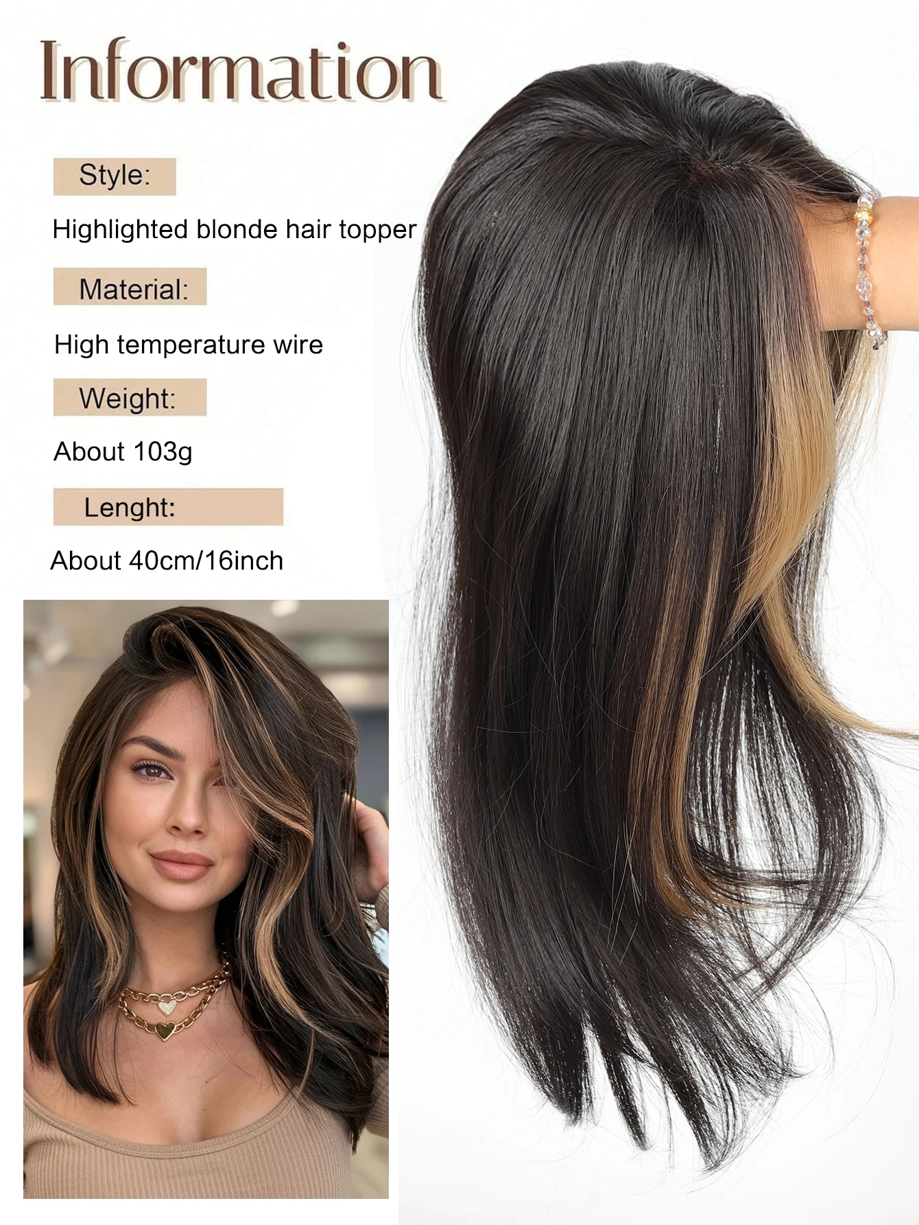 Synthetic Bangs Wig For Women White Hair Cover