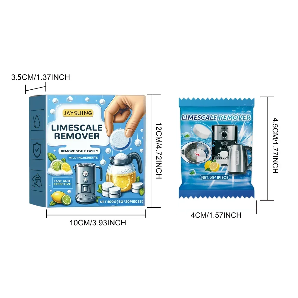 Multi Purpose Descaling Effervescent Tablets Organic Water Scale Remove Mild Formula Electric Kettle Water Scale Remover