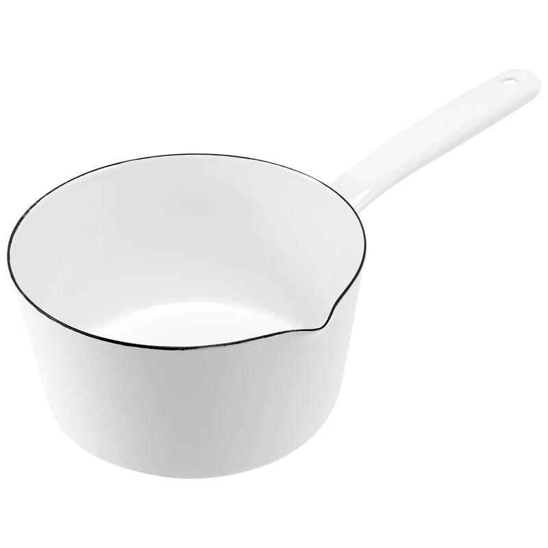 1.3L Japanese Style White Ceramics Milk Pot Kitchen Cooking Pan Pot Stewpan Baby Food Saucepan With Long Handle For One People