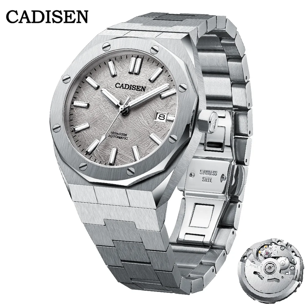 Orologio Automatico Uomo CADISEN Vetro Zaffiro | 100M Impermeabile | Acciaio Inox | Movimento Meccanico | Regalo Uomo
