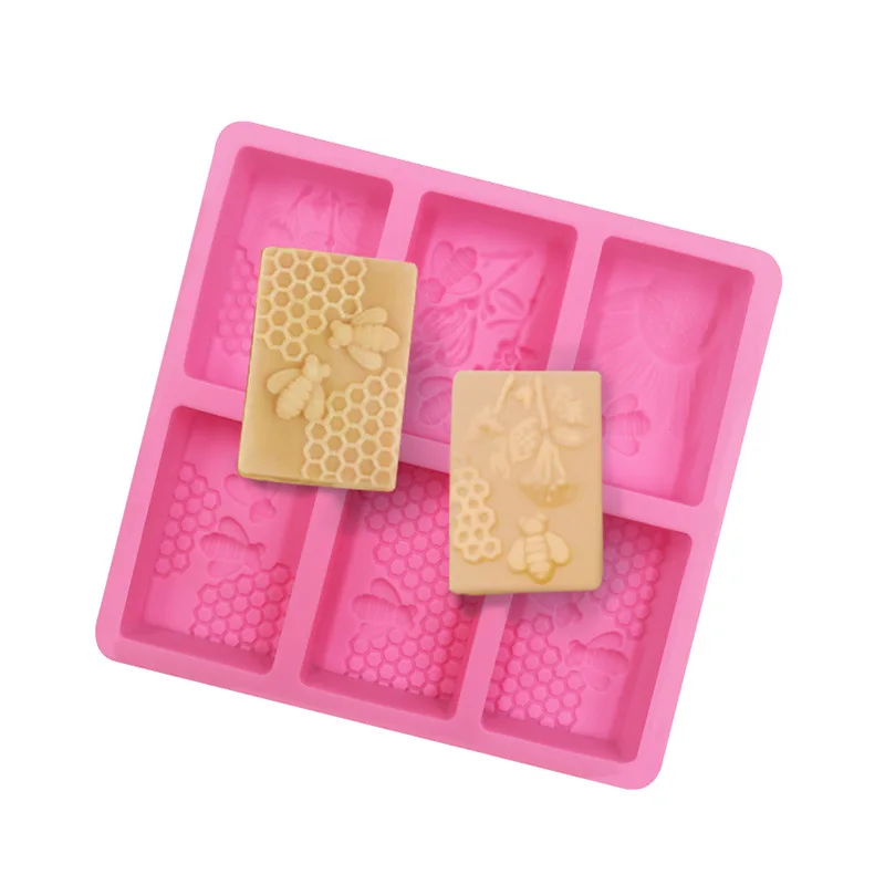 6 Cell Rectangular Silicone Soap Mold For Homemade Decorative Soap Making  Mould
