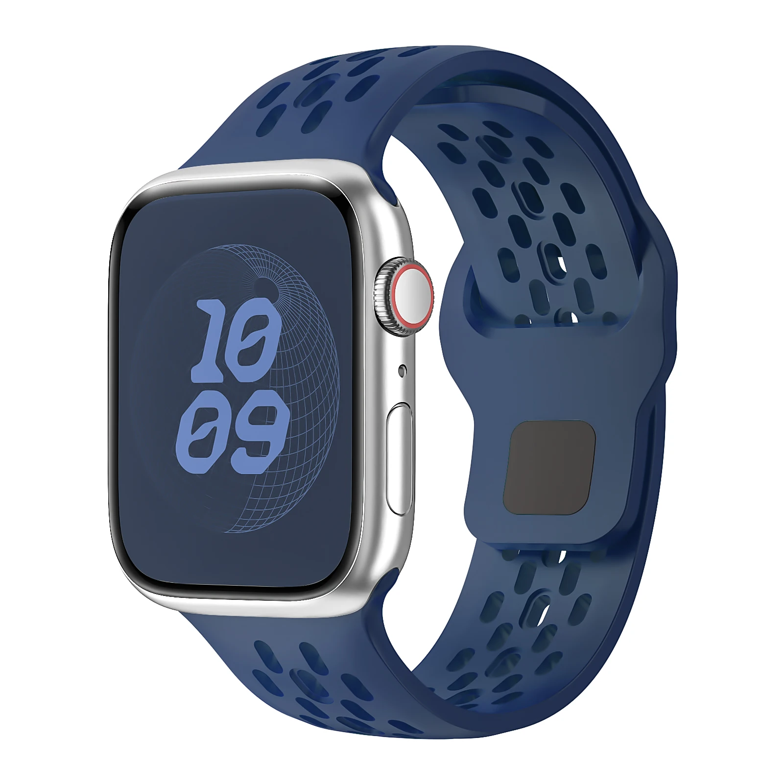 애플 워치 밴드용 실리콘 스트랩, 스포츠 통기성 팔찌, iwatch 시리즈 9, 8, 7, 6, 5, 3, SE 울트라 2, 45mm, 44mm, 49mm, 40mm, 41mm, 38mm