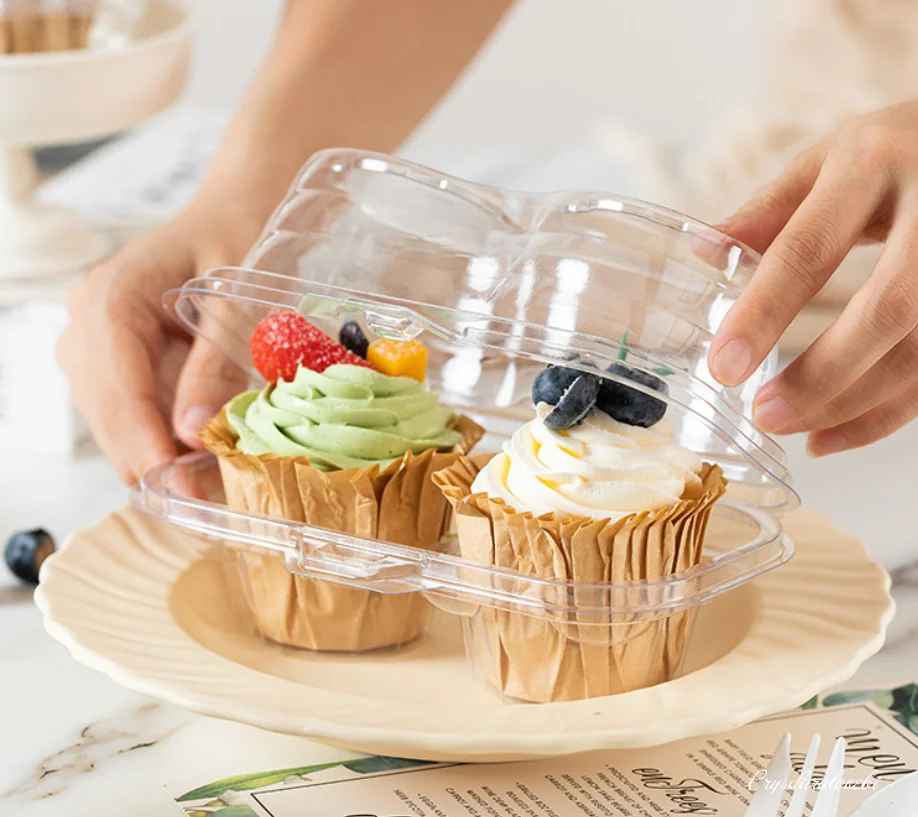 

50Cup коробка для торта, прозрачная коробка, упаковка, милая форма головы скат, пластиковая одноразовая купольная коробка для торта, коробка для фруктового торта