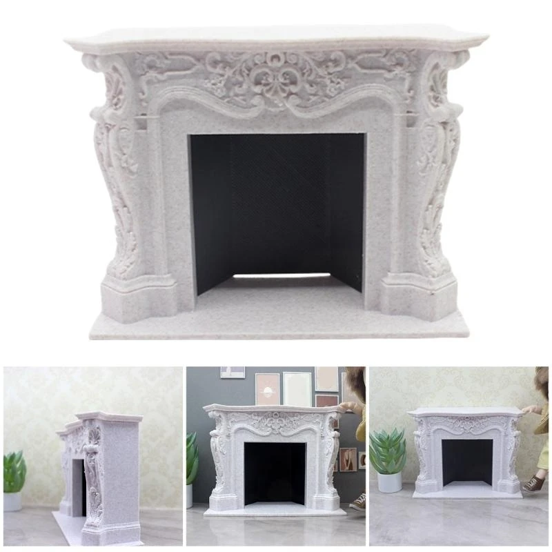 교육 인형 집 벽난로 미니어처 Zakka 장난감 척 놀이 현실 모델 벽난로 모델 미니 크기