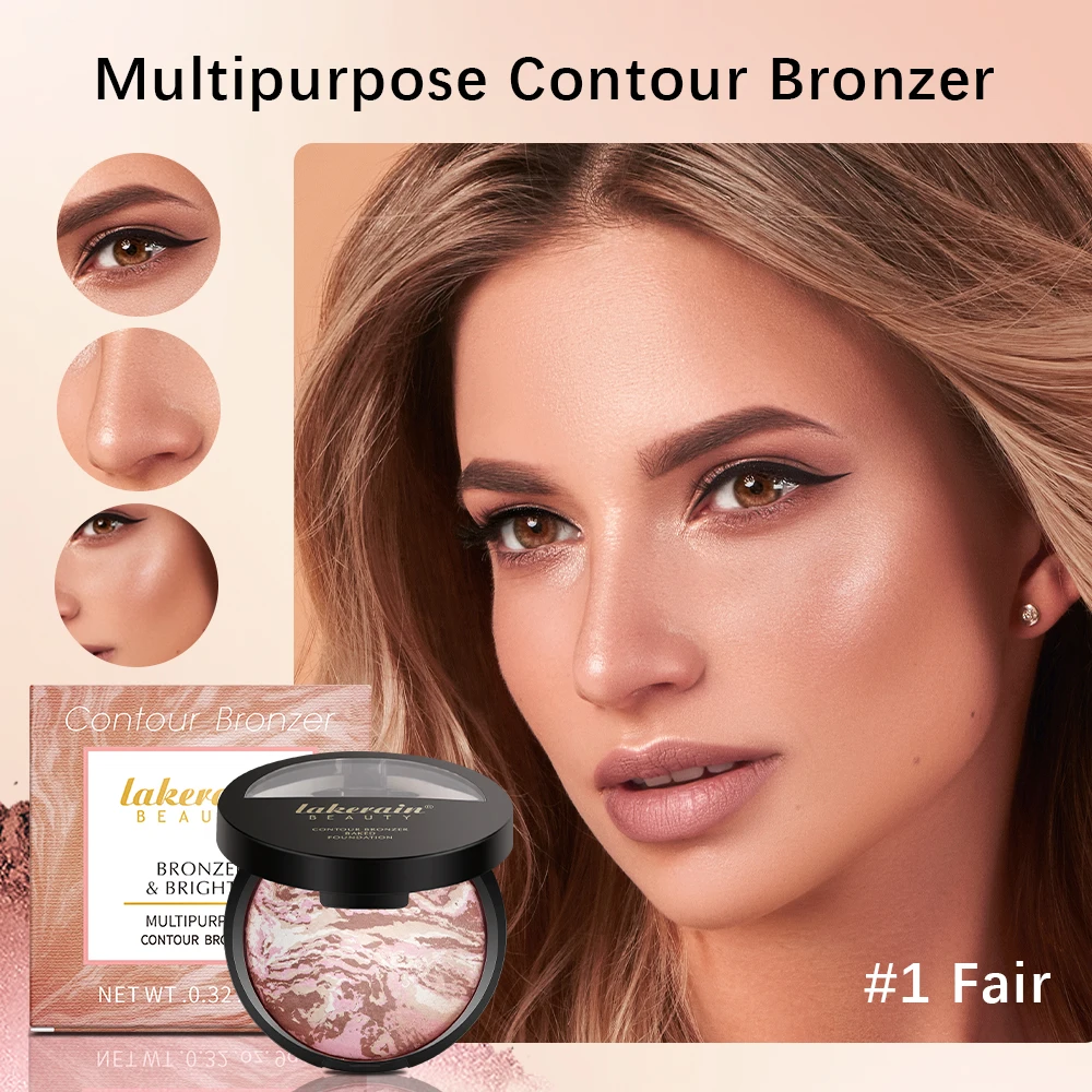 Makeup Cosmetics Demi Matte Natural Finish Baked Brighten Color Correcting Powder Foundation Oil Control