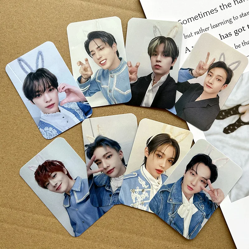 

KPOP StrayKids 8pcs Super Arena Photocards Rabbit Ear Selfie LOMO Cards HyunJin Felix Paper Cards SeungMin Fans Collections