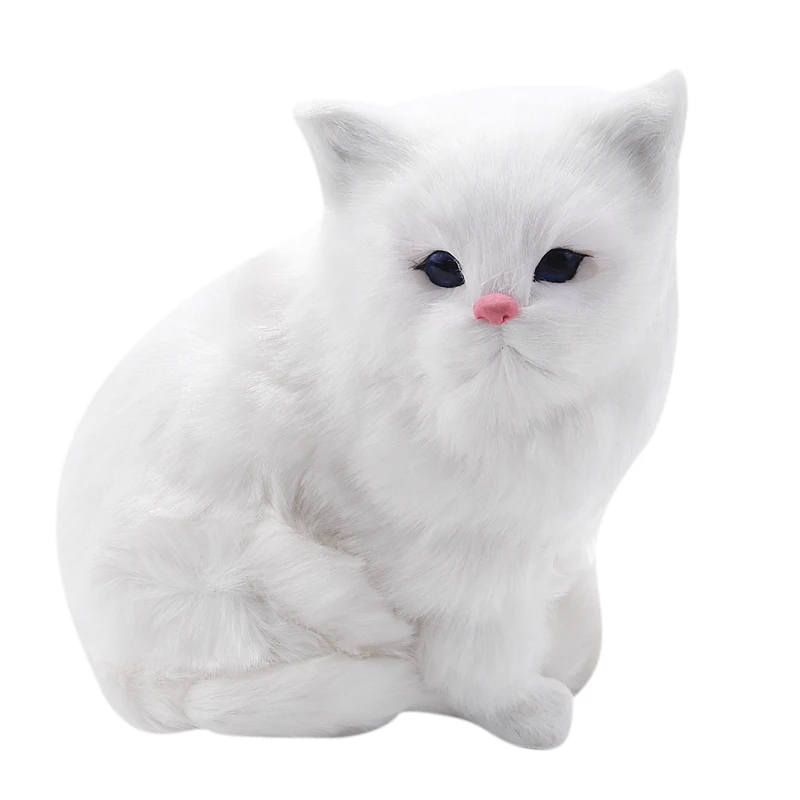 

Realistic Cute Simulation Stuffed Plush White Persian Cats Toys Cat Dolls Table Decor Kids Boys Girls