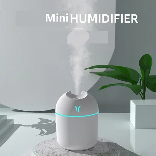 USB 미니 초음파 가습기 아로마 에센셜 오일 디퓨저 250ML, 가정용 자동차 용, 음소거, 미스트 메이커 디퓨저, LED 컬러 램프 포함 3