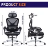 Ergonomic Office Chair, Home Office Desk Chairs with Foot Rest,High-Back Mesh Computer Desk Chair with Adjustable Lumbar Support 3