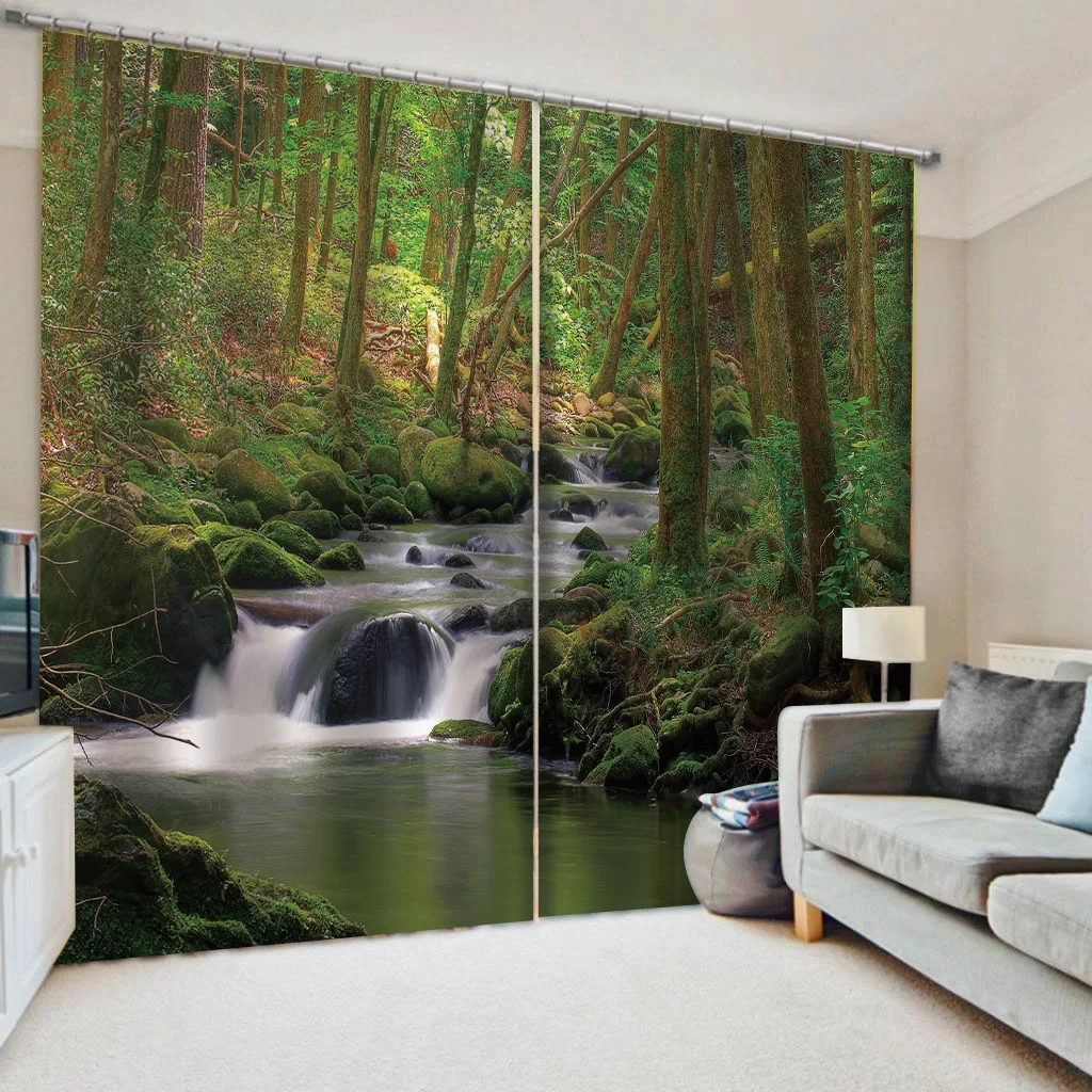 Landscape Painting Series Natural Scenery Sunshade Curtain Bedroom Living Room Home Decoration Window Curtain 5