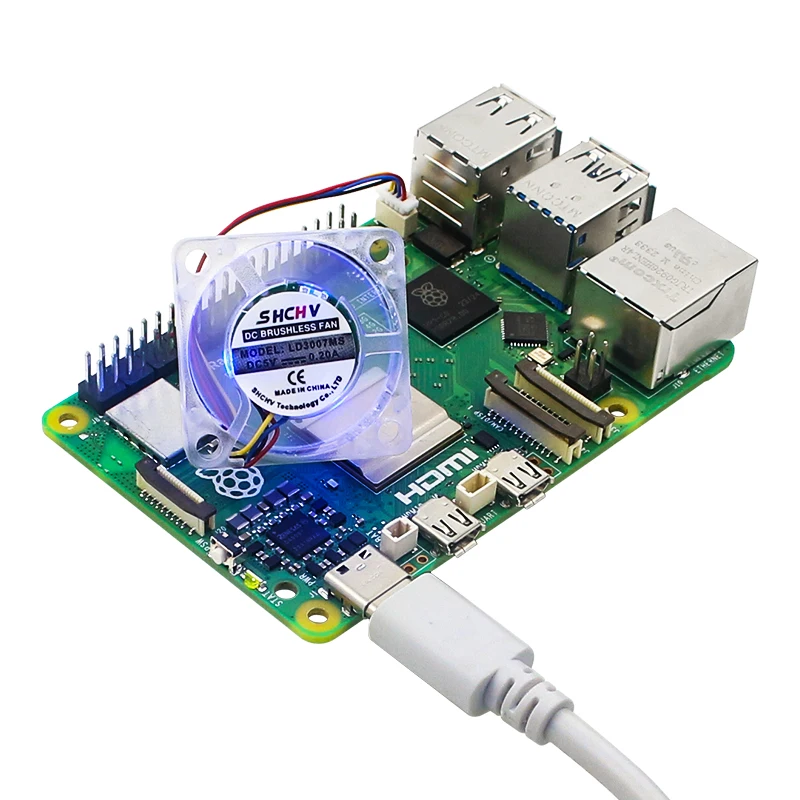 5V 3007 Fan PWM Speed Adjustable CPU Cooling Radiator JST Interface Optional LED with M2.5 Screws Nuts for Raspberry Pi 5 4G 8G raspberry pi cooler