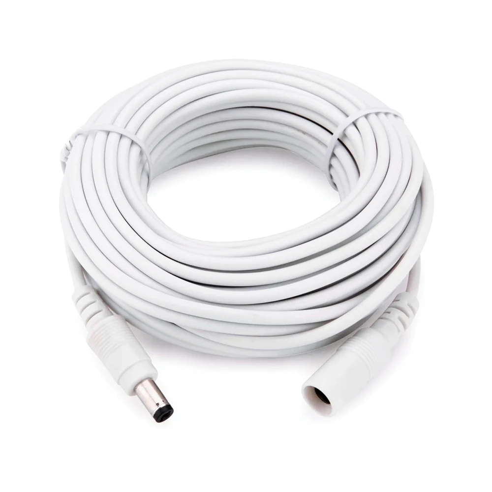 Premium Copper 12V White DC Power Extension Cable - Versatile Length Options