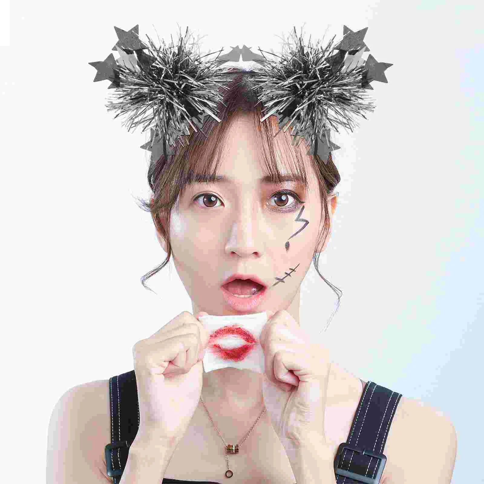 

Tinsel Star Party Headband Tiara Glitter New Year Head Boppers Firework Headpiece Christmas Birthday Carnival Party