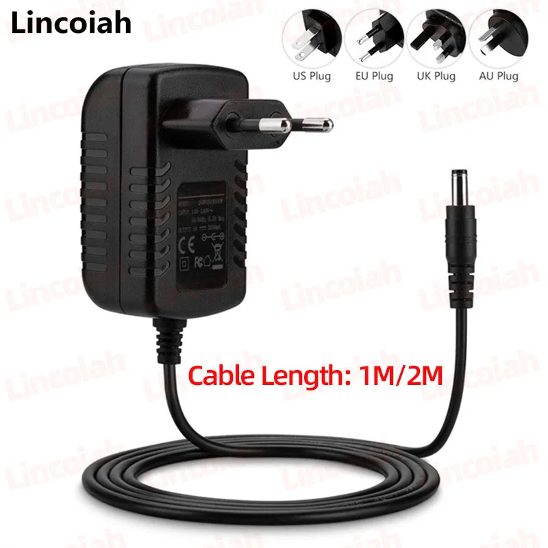 Adaptateur D'alimentation Pour Pédale De Guitare DC 9V 1A, AC Noir