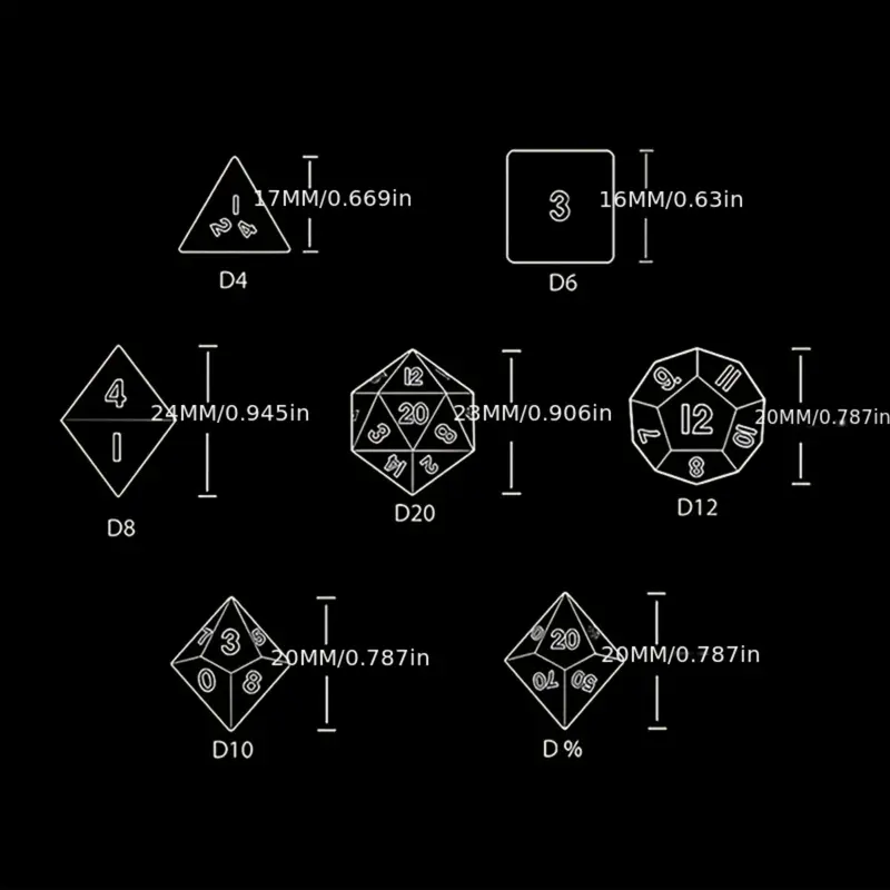 Transparent Polyhedral D&D COC Dice Set 7Pcs/Set DnD RPG Fantasy Potion Flask | Dungeons and Dragons Dice Set for Table Games - Image 5