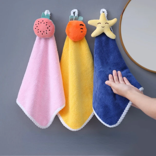 Lovely Children Hand Towels Kitchen Bathroom Hand Towel Ball with Hanging  Loops Quick Dry Soft Absorbent Microfiber Towels - AliExpress