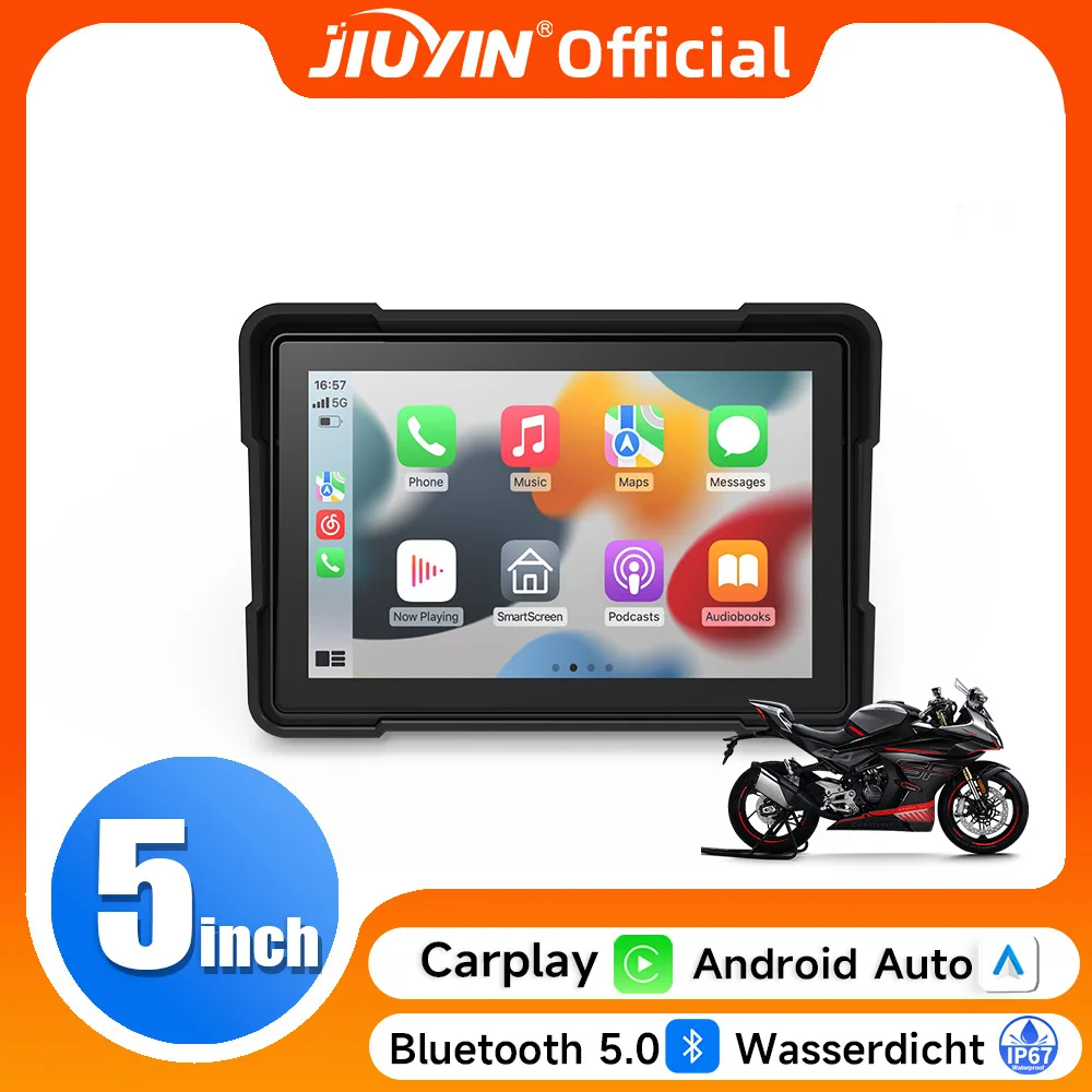 Motorcycle Navigation Display 5Inch Portable GPS Screen Wireless Apple Carplay Android Auto Dual BT for Motorcycle motorcycle navigation display motorcycle navigation screen