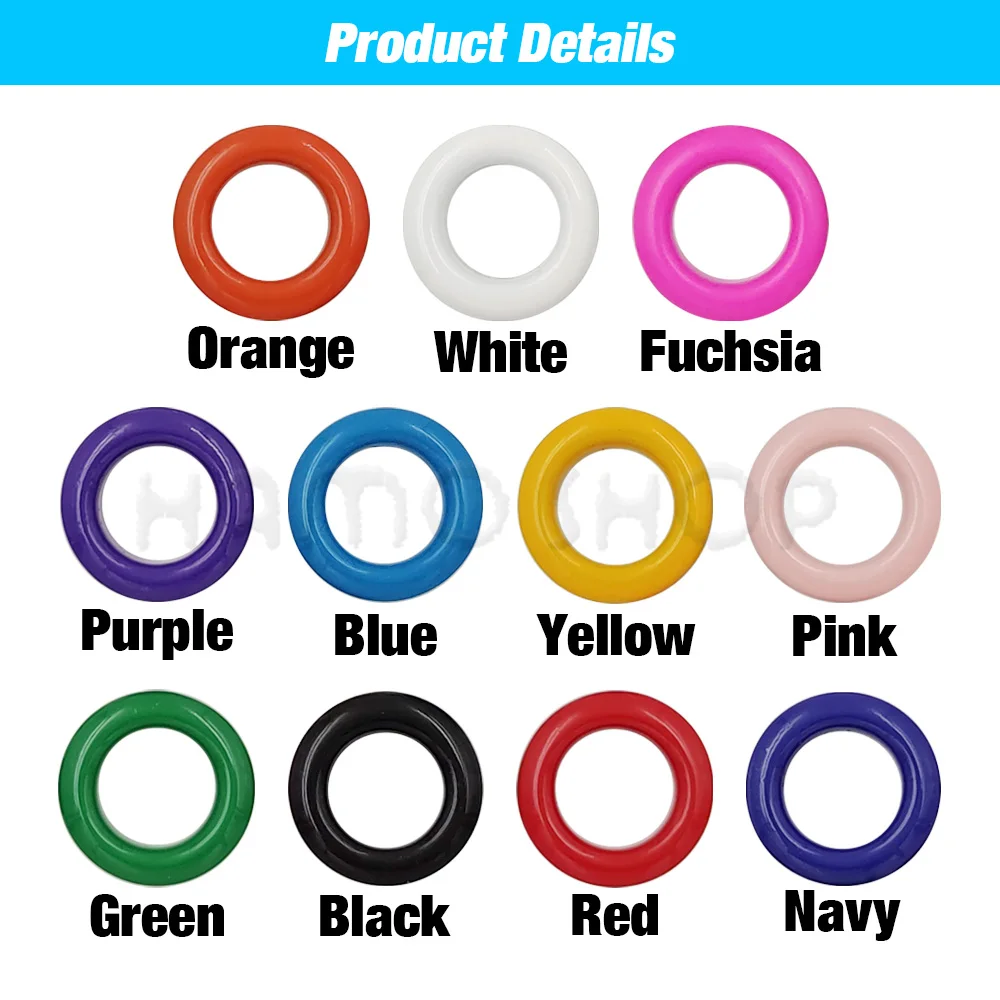 Eyelet Grommet Ring Kit 100sets for Leathercraft DIY