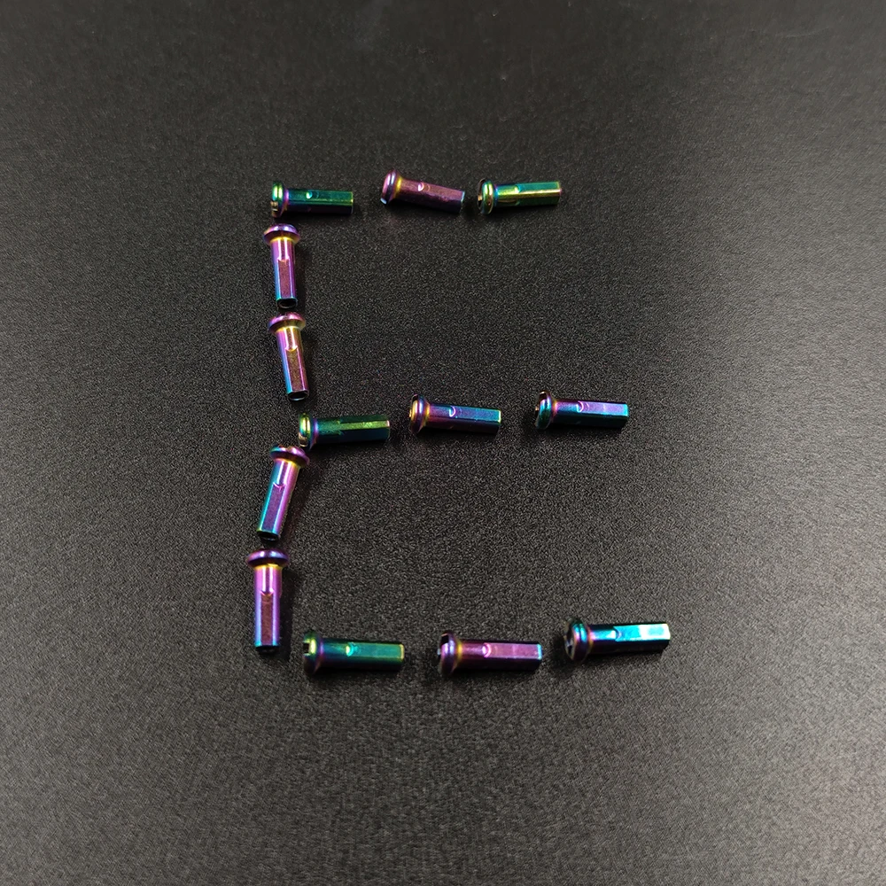 Bicycle Nipples Rainbow Round Head Brass 14G 2.0 14mm MTB Road Bike Spoke Nipples High Strength Weight 0.8g Rim Parts