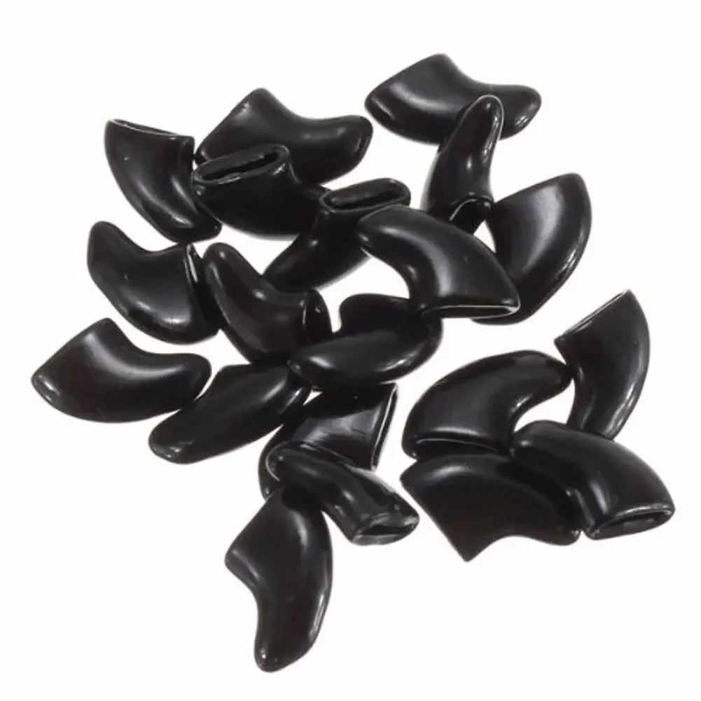 Lovely 20pcs Silicone Soft Cat Nail Caps Cat Nail Covers Pet Claw Paws Caps Adhesive Glue Animal Protection 4