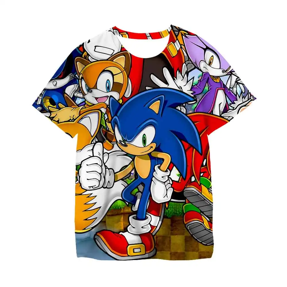 thumbnail image 1 of Nueva camiseta de dibujos animados de Japón Sonic, camiseta para niños, camiseta de verano de Dragon Ball Sonic, linda camiseta de dibujos animados para niños, camiseta de manga corta, 1 of 5