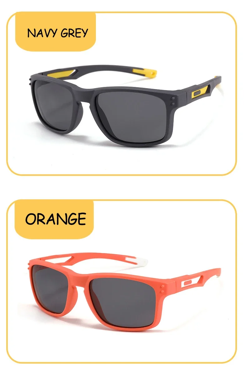 Outdoor Sports Kids Square Sunglasses Polarized UV400 Protection Flexible Silicone Glasses Shades for Boys Girls 3-12_voghion.com