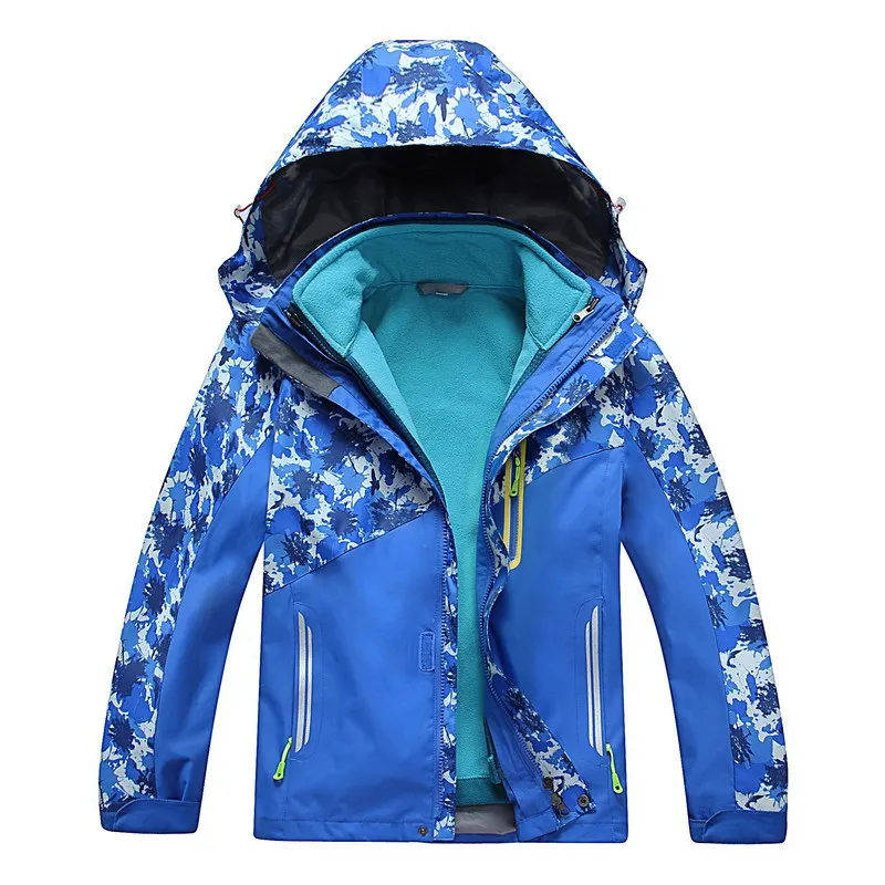 

Brand Contrast Waterproof Boys Girls Hiking Jackets Therme Child Coat Children Snowsuit Kids 2 in 1Skiing Outfits 4-14 Years