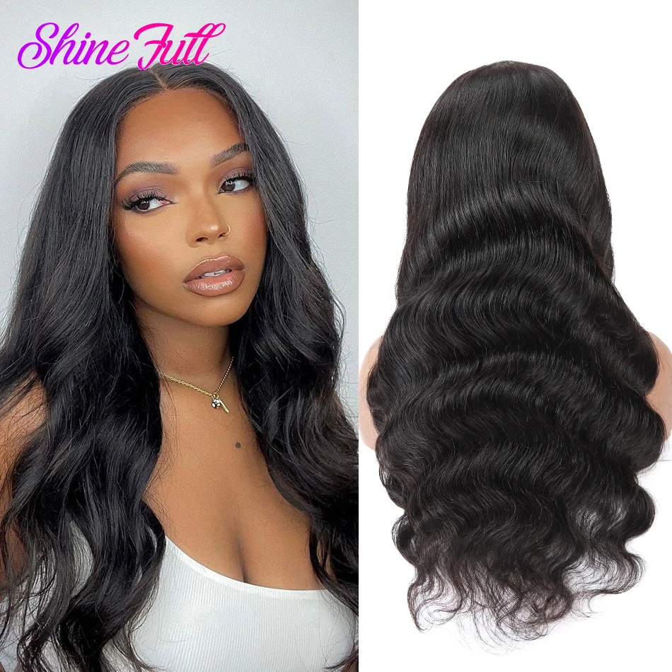 

100% Virgin hair Body wave 4x4 Lace closure wigs Remy Brazilian Hair 13x4 Hd transparent human hair wigs Pre-plucked ShineFull