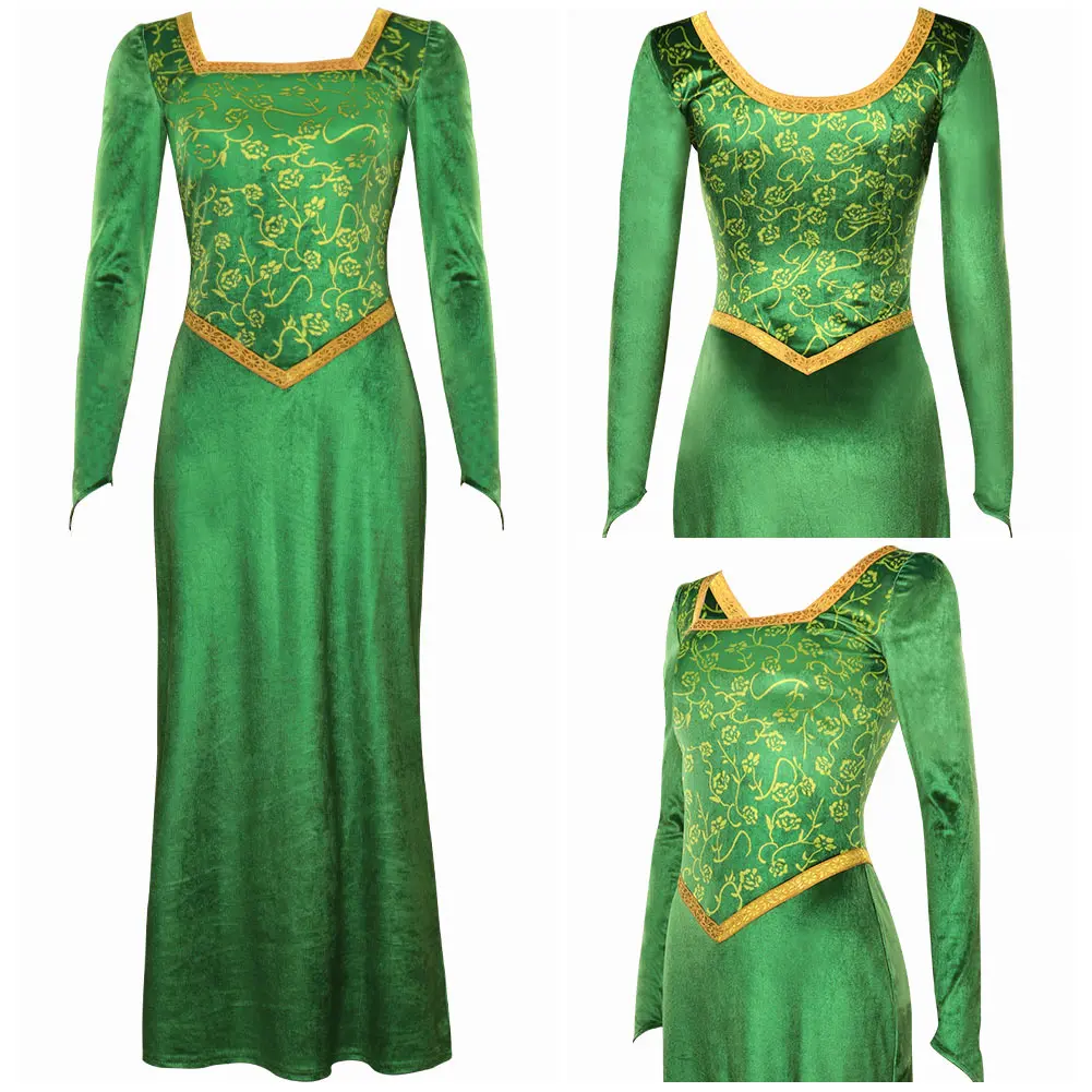 

Детский костюм принцессы Fiona для косплея, фэнтезийное зеленое платье, костюм монстра, костюм для Хэллоуина, ролевых игр, фантастические наряды