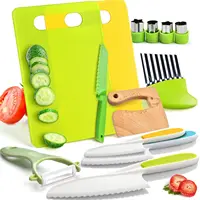 13Pcs Montessori Kitchen Tools Set Cookware Baking Toy Kids Safe Knifes With Cutting Board for Toddlers Real Cooking Accessories 1