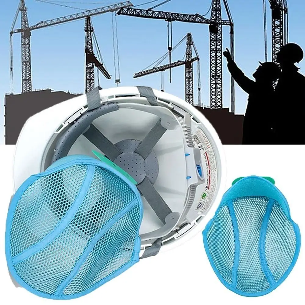 Blue Helmet Hard Hat Liner Sweat Band Breathable Mesh Insert Liner Cooling Pad Sweat-absorbing Air Mesh Pad Adult