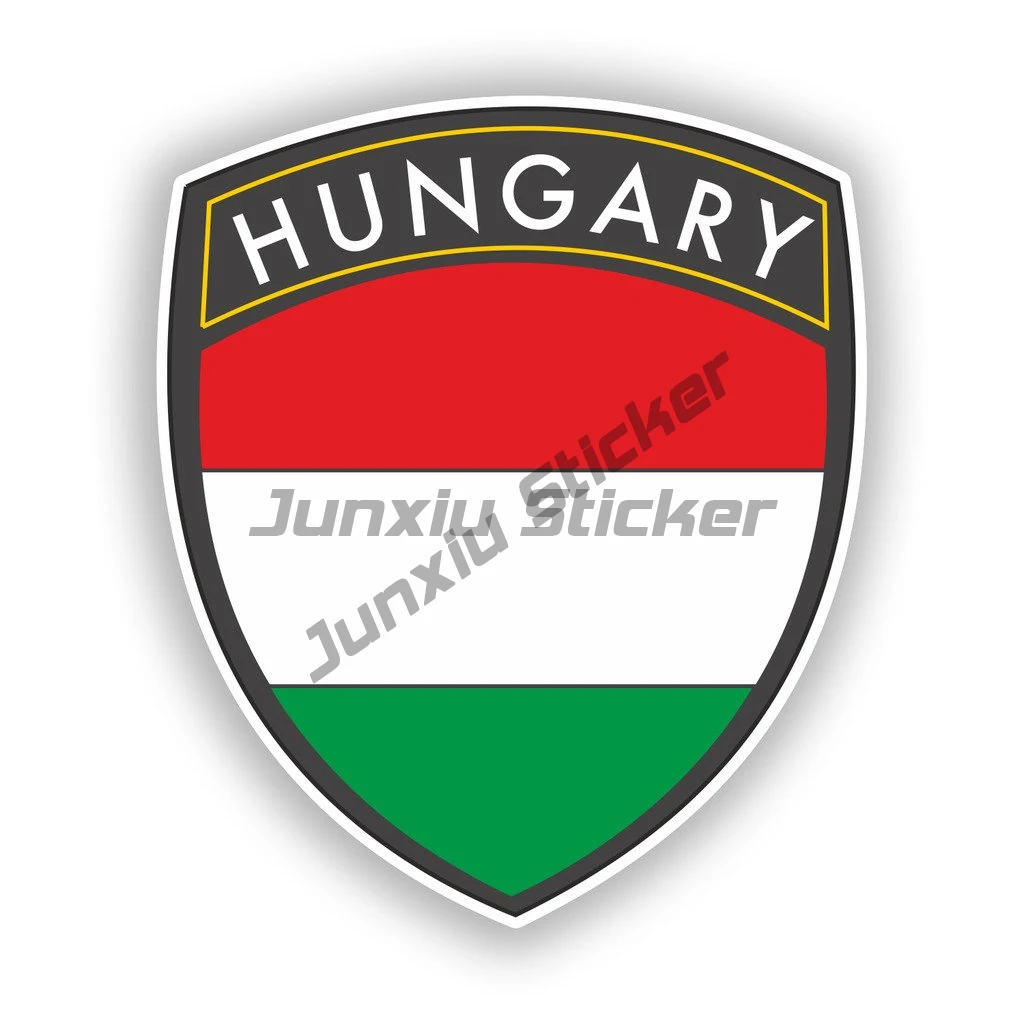 Adesivo Auto Bandiera Ungheria 8x5 Cm - Resistente UV E Graffi, Per Superfici Lisce