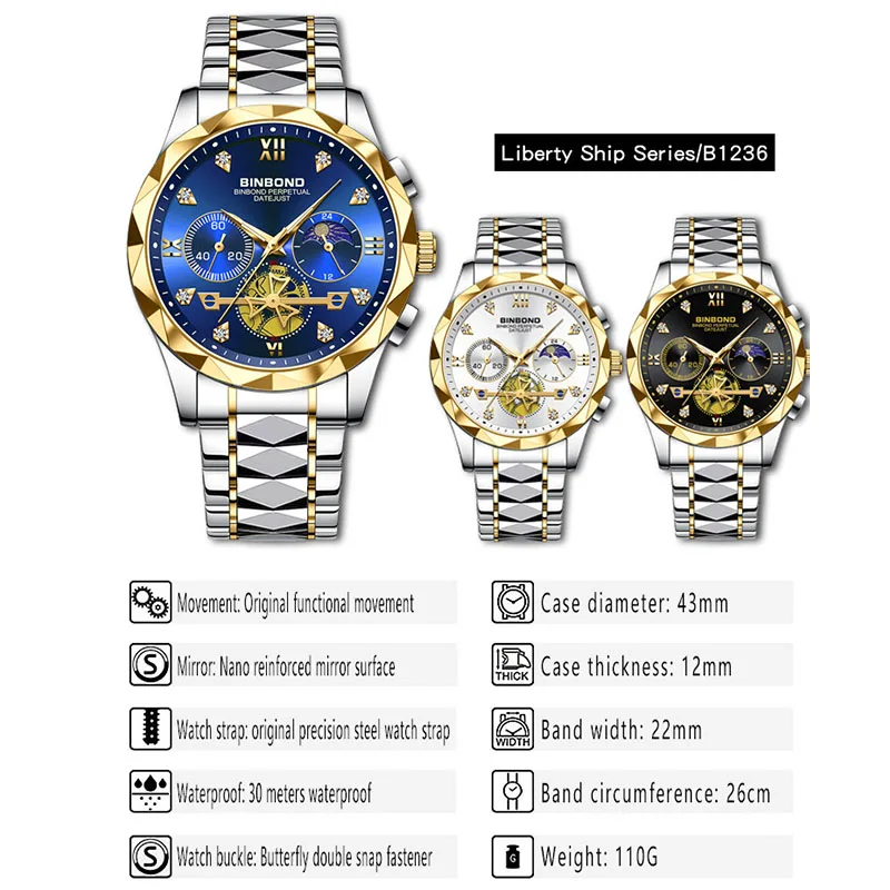 Luxury Man Watch High Quality Waterproof Luminous Men's Wristwatch Men Quartz Watches Casual Clock