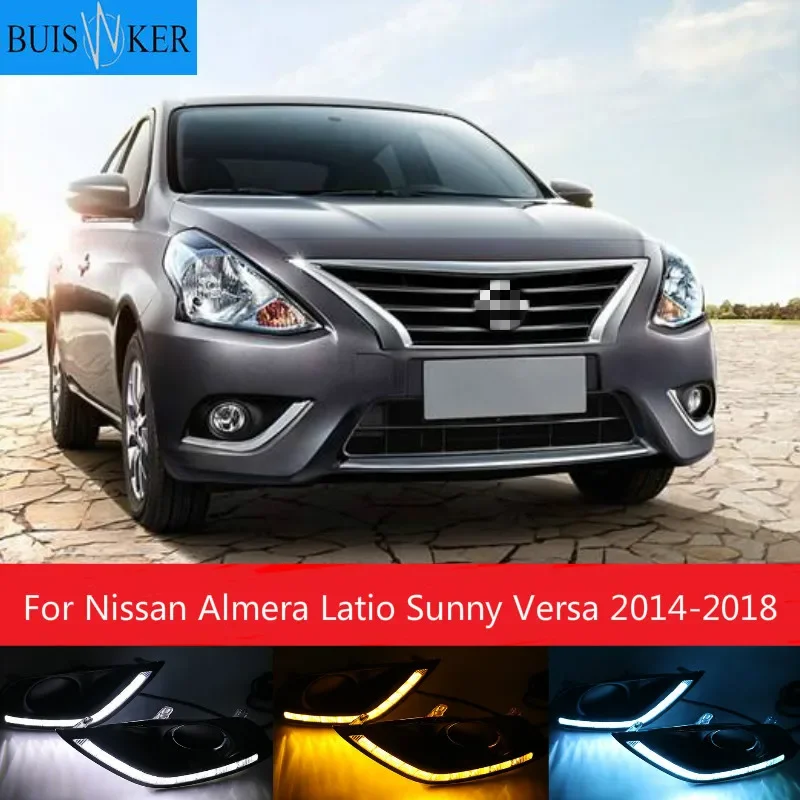 

Дневные ходовые огни дневного света, противотуманные фары 2 шт. для Nissan Almera латио Sunny, Versa 2014 2015 2016 2017 2018