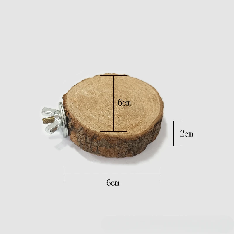 Parrot Bird Perch Parrot Hamster Round Stand Board Pet Bird Parrot Wooden Platform Bracket Toy Hamster Branch Perch Bird Cage Toy Pet Stand Board